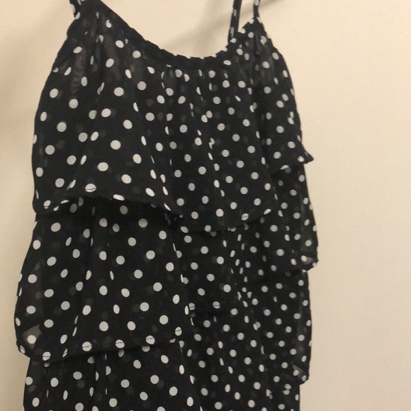 Black and White Polka Dot Sheer Blouse - Picture 3 of 3